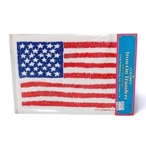 Gick Publishing American Flag Red White and Blue Iron On Transfer‎ Vintage 1991